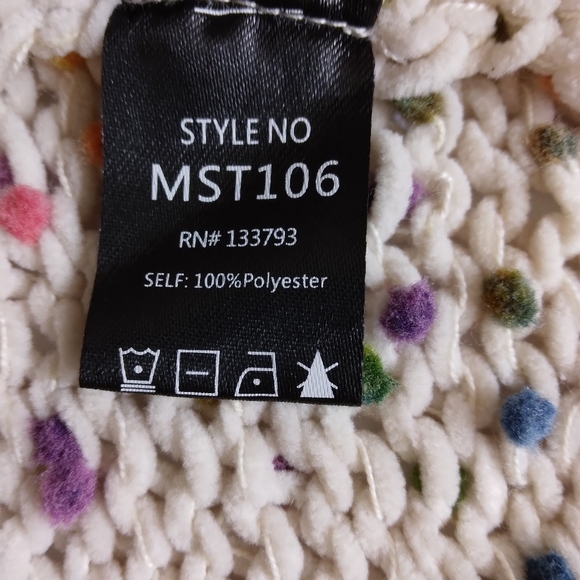 Size S POL Fun Fetti Sweater Distressed Edge Confetti Knit Hoodie Oversized - Picture 6 of 6